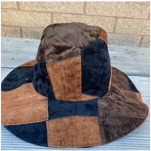 PURE French Vintage Betmar  floppy hat brown patchwork